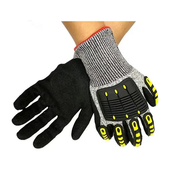 KOMY Gloves: Tpr Cut Resistant Hppe Nitrile Sandy Palm Komy Pro