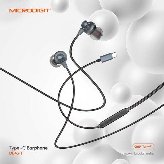 Wired Earphone Microdigit De431T Type C