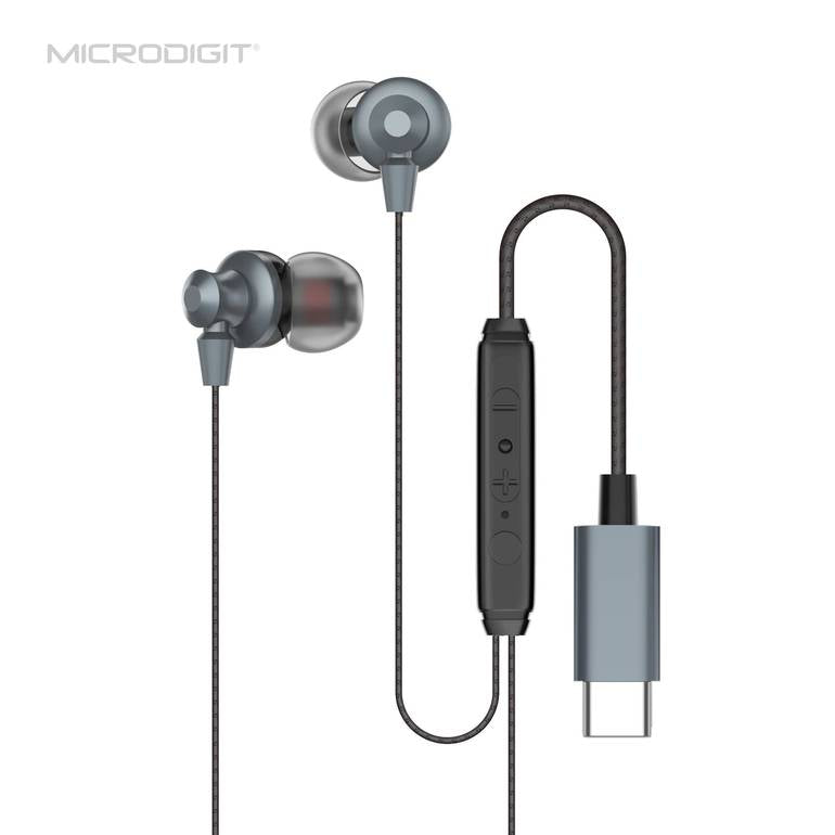 Wired Earphone Microdigit De431T Type C