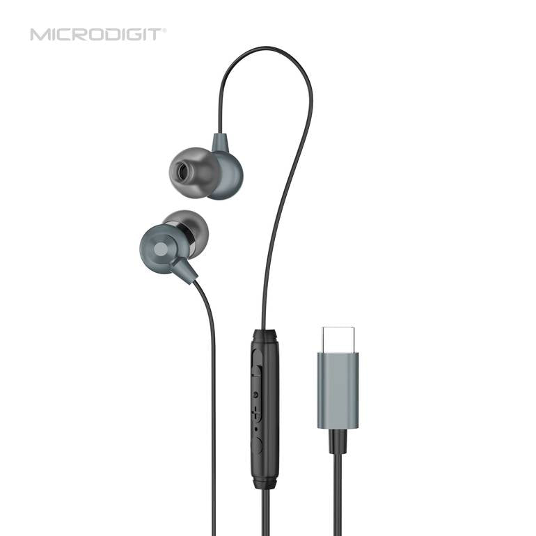 Wired Earphone Microdigit De431T Type C