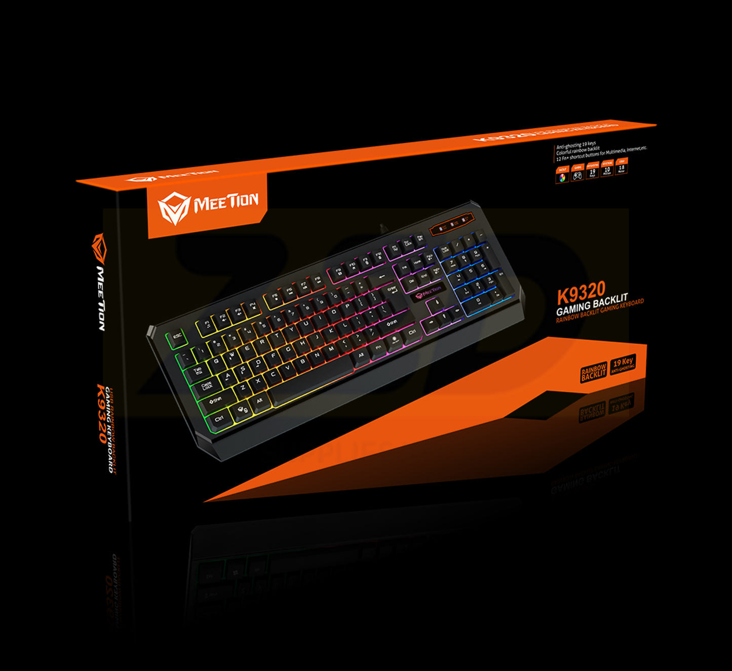 Meetion MT-K9320 Waterproof Backlit Gaming Keyboard black