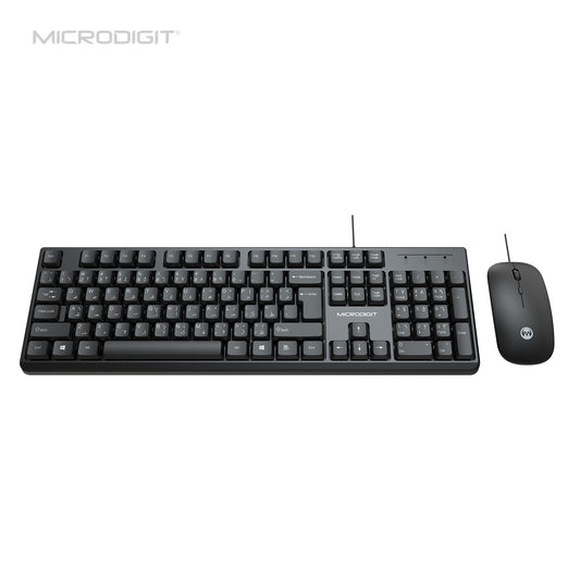 Wired Keyboard & Mouse Combo Microdigit Md327K