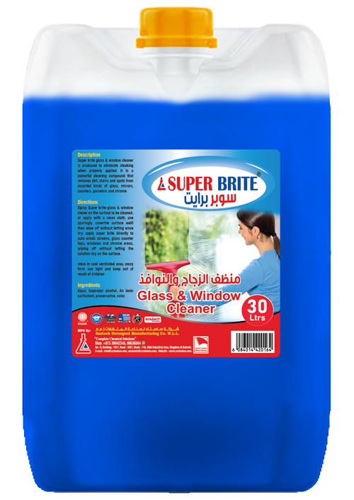 SUPER BRITE GLASS CLEANER 30LTR CAN