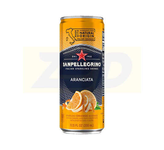 San Pellegrino Sparkling Fruit Beverage Aranciata - Orange Can 4 x 6 x 330 ml