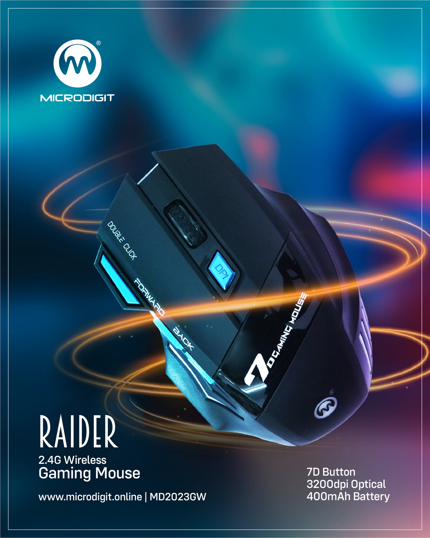 MICRODIGIT Wireless Gaming Mouse  MD2023GW