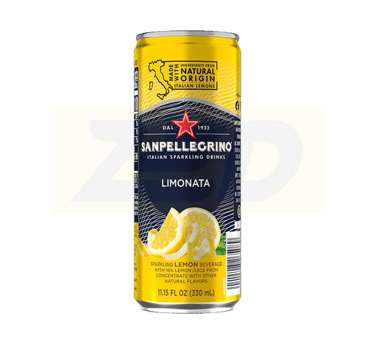 San Pellegrino Sparkling Fruit Beverage Limonata - Lemon Can 4 x 6 x 330 ml
