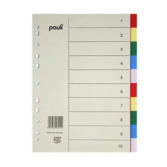 Divider 1 - 10 Colour Plastic  Pauli