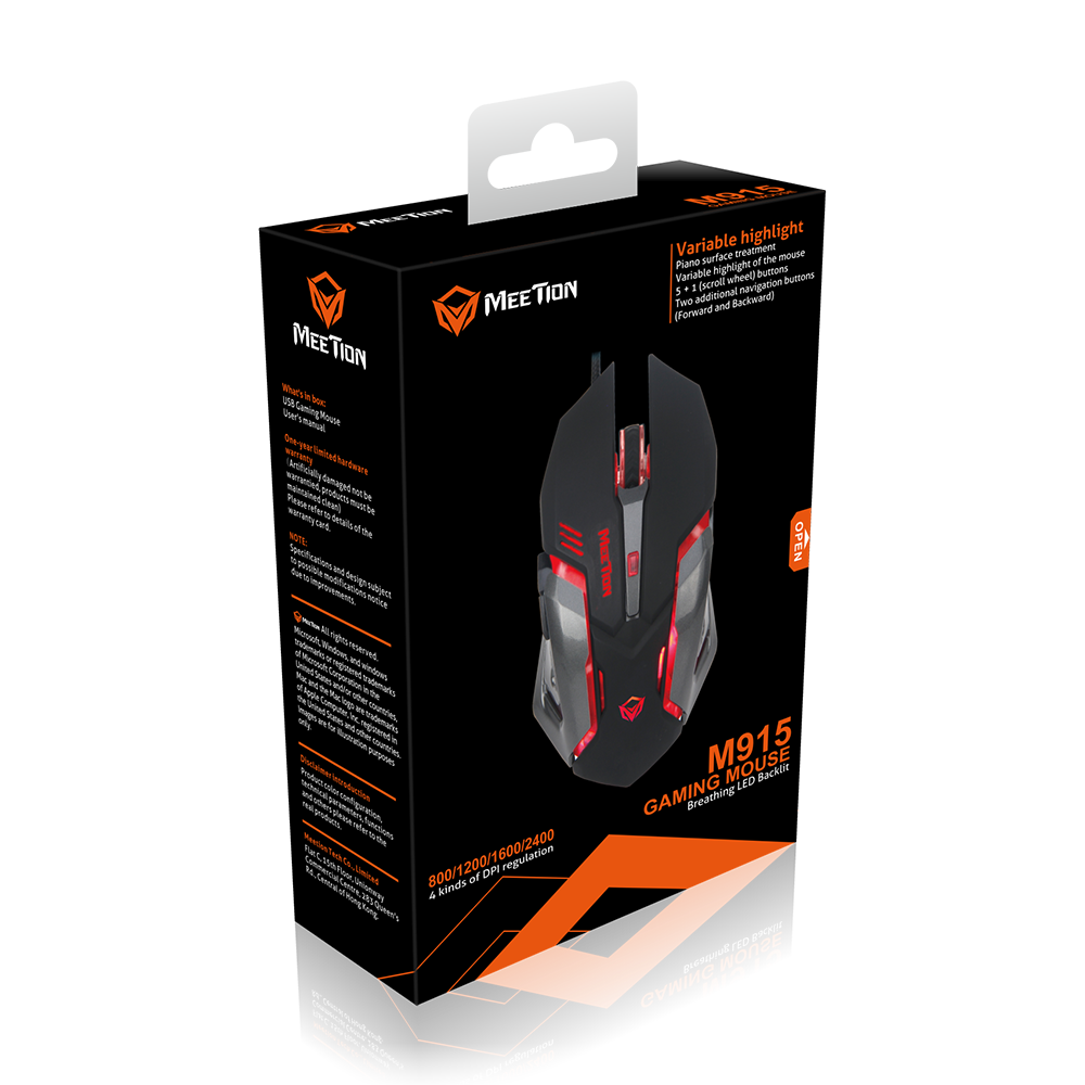 Meetion MT-M915 Gaming Mouse With backlit Black/White 2400DPI