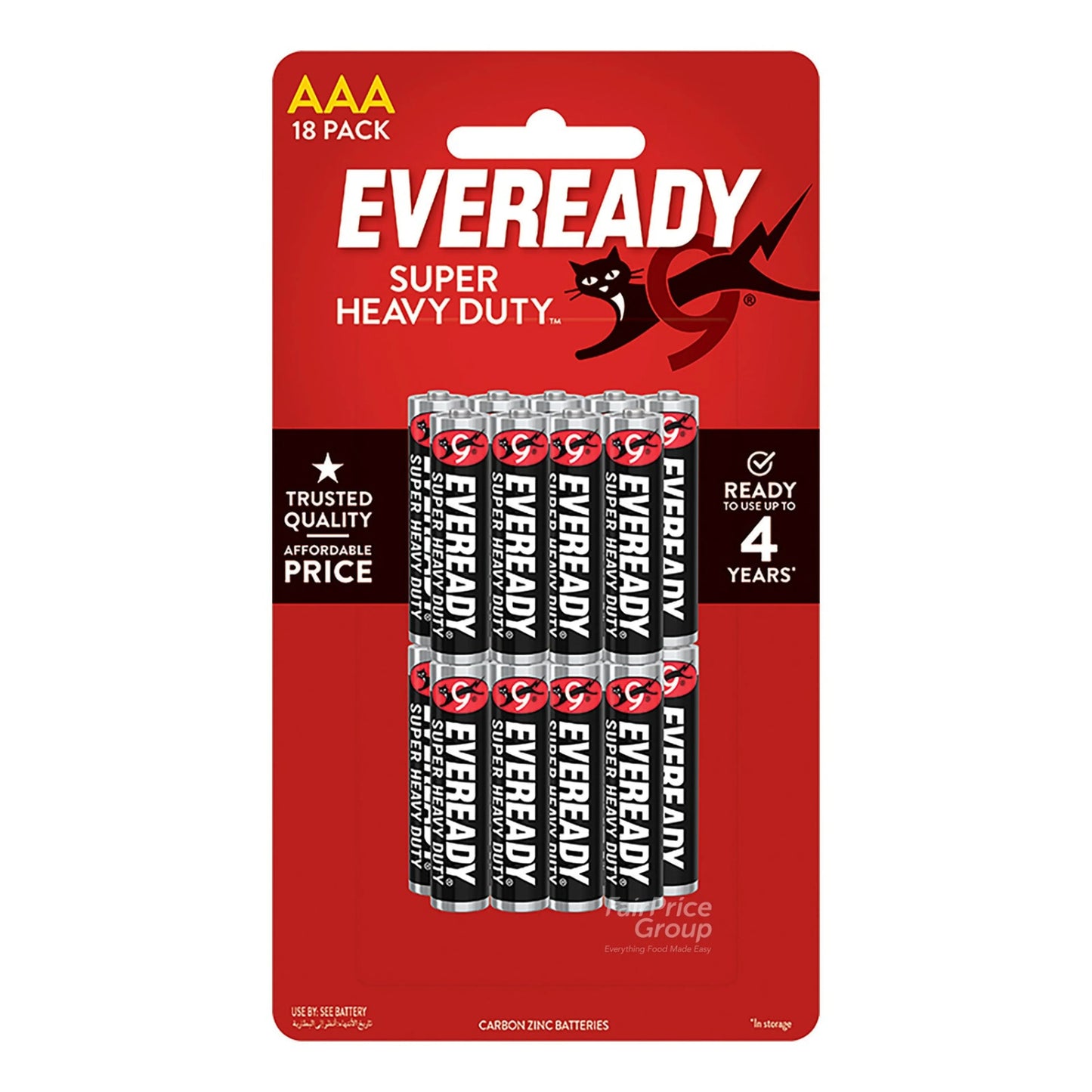 eveready super heavy duty AAA battery 18pcs 1212bp