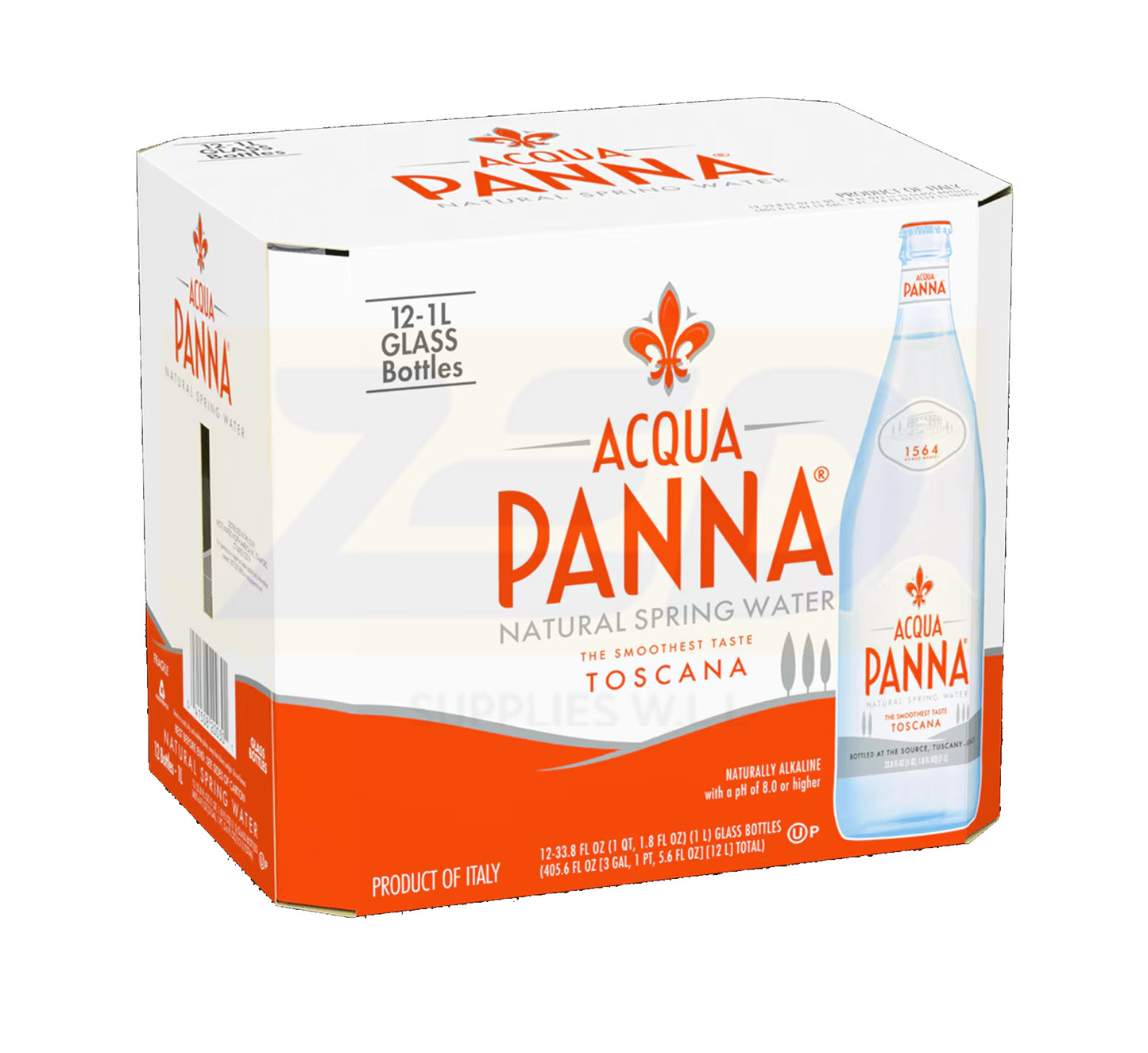 Acqua Panna Toscana Natural Mineral Water 12 x 1 Litre - Glass Bottle