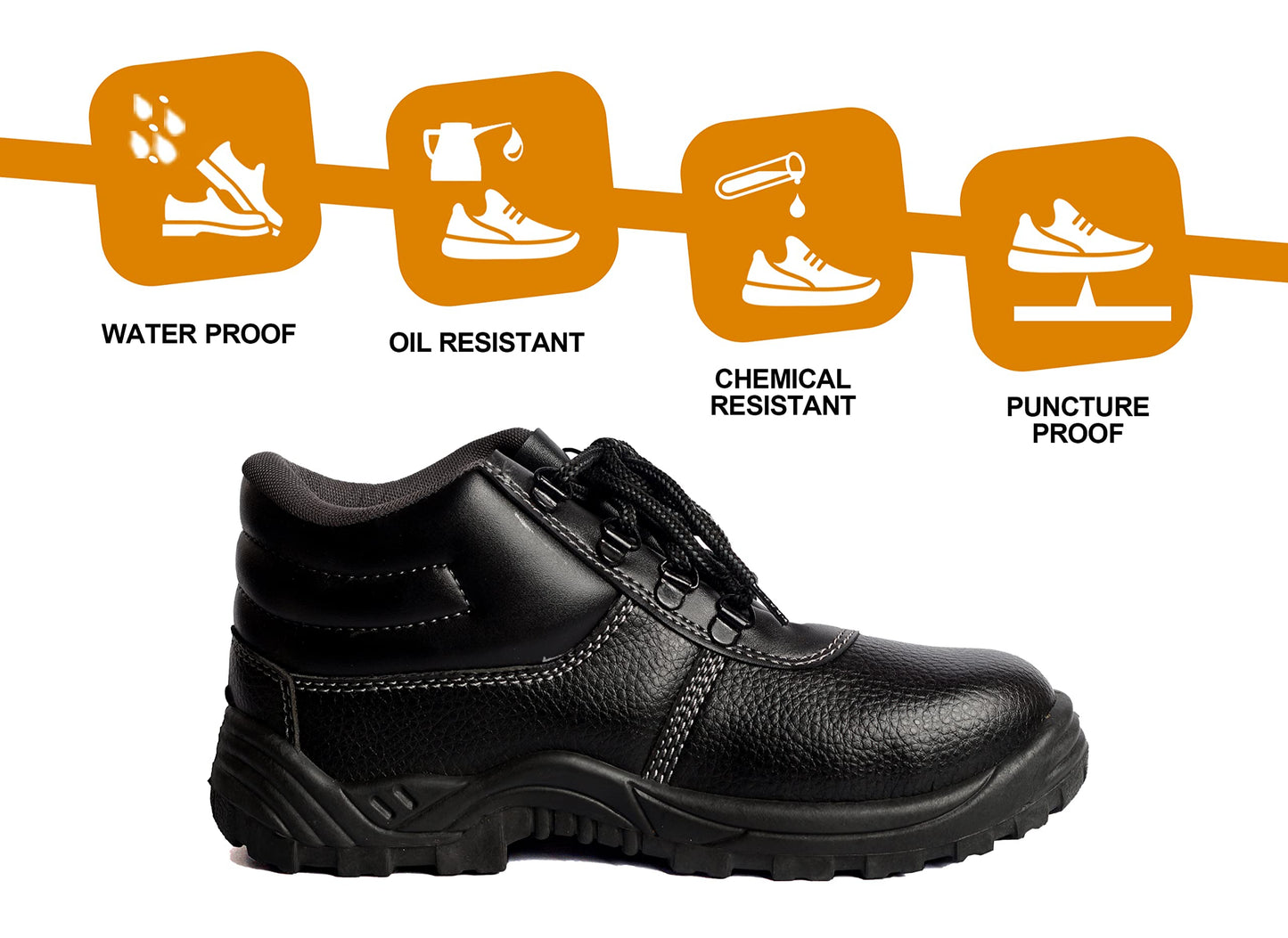 KOMY Safety Shoes: High Ankle Black 09HBenzor
