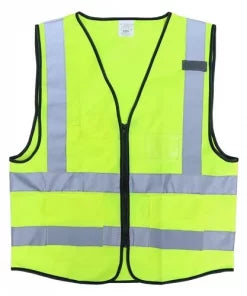 KOMY VEST: Safety Green W/Reflector & Zip 120gsm