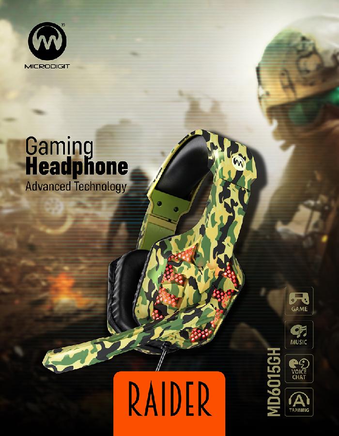 Headphone Microdigit Md6015Gh Gaming Raider
