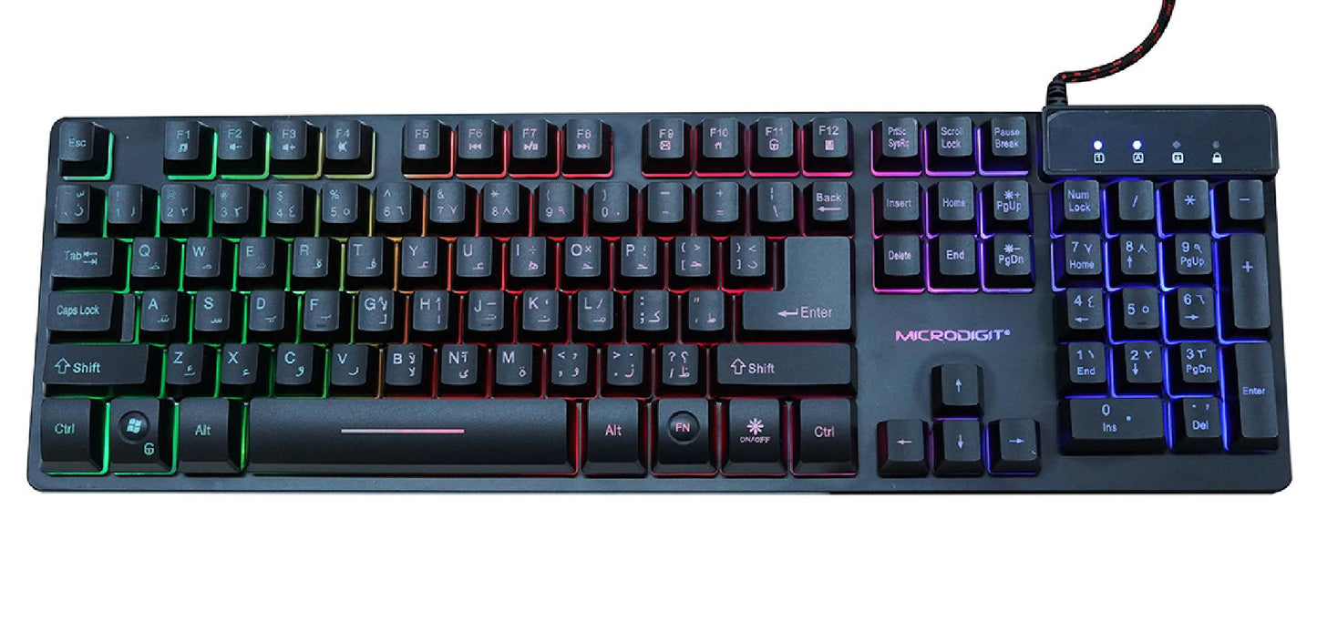 Keyboard Microdigit Md1006Gk Led Gaming