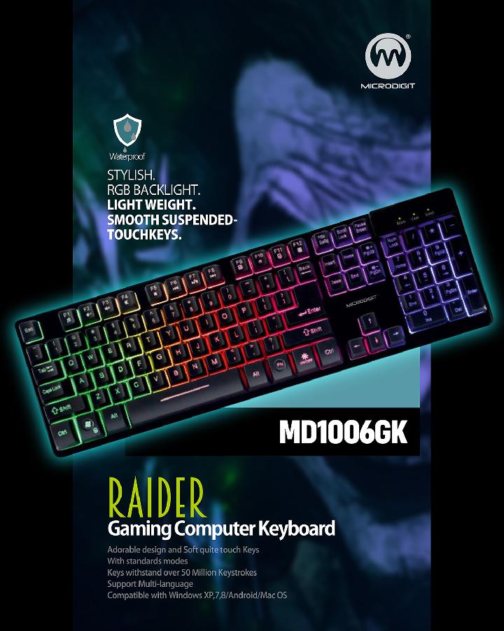 Keyboard Microdigit Md1006Gk Led Gaming