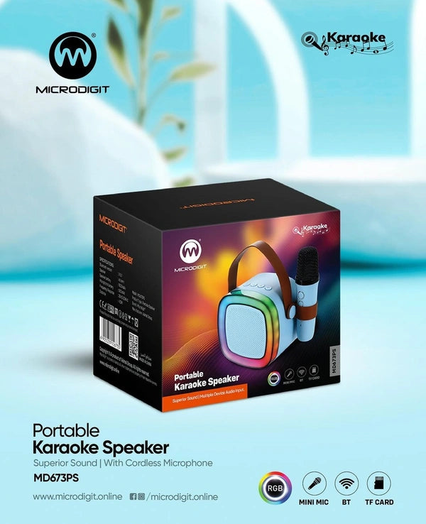 Portable Speaker Microdigit Md673Ps With 1 Wireless Mic