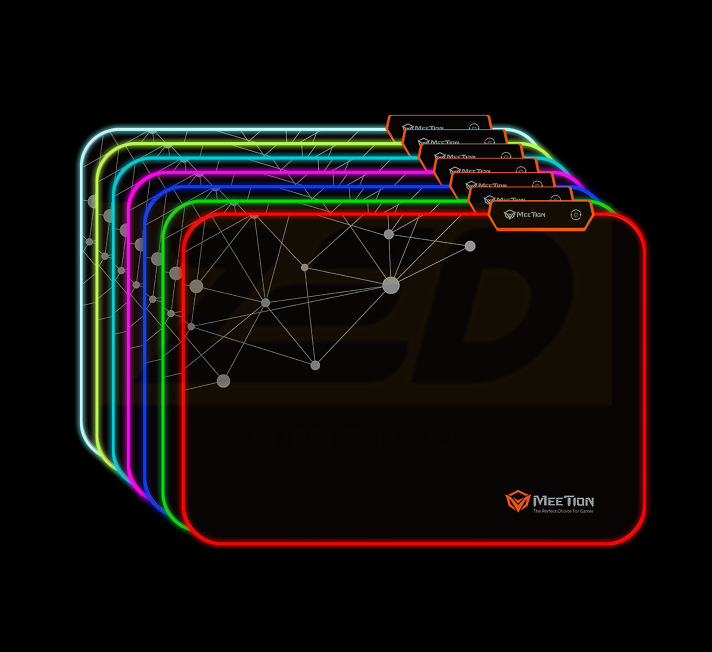 Meetion MT-PD120 Rubber Led RGB Gaming Mouse Pad