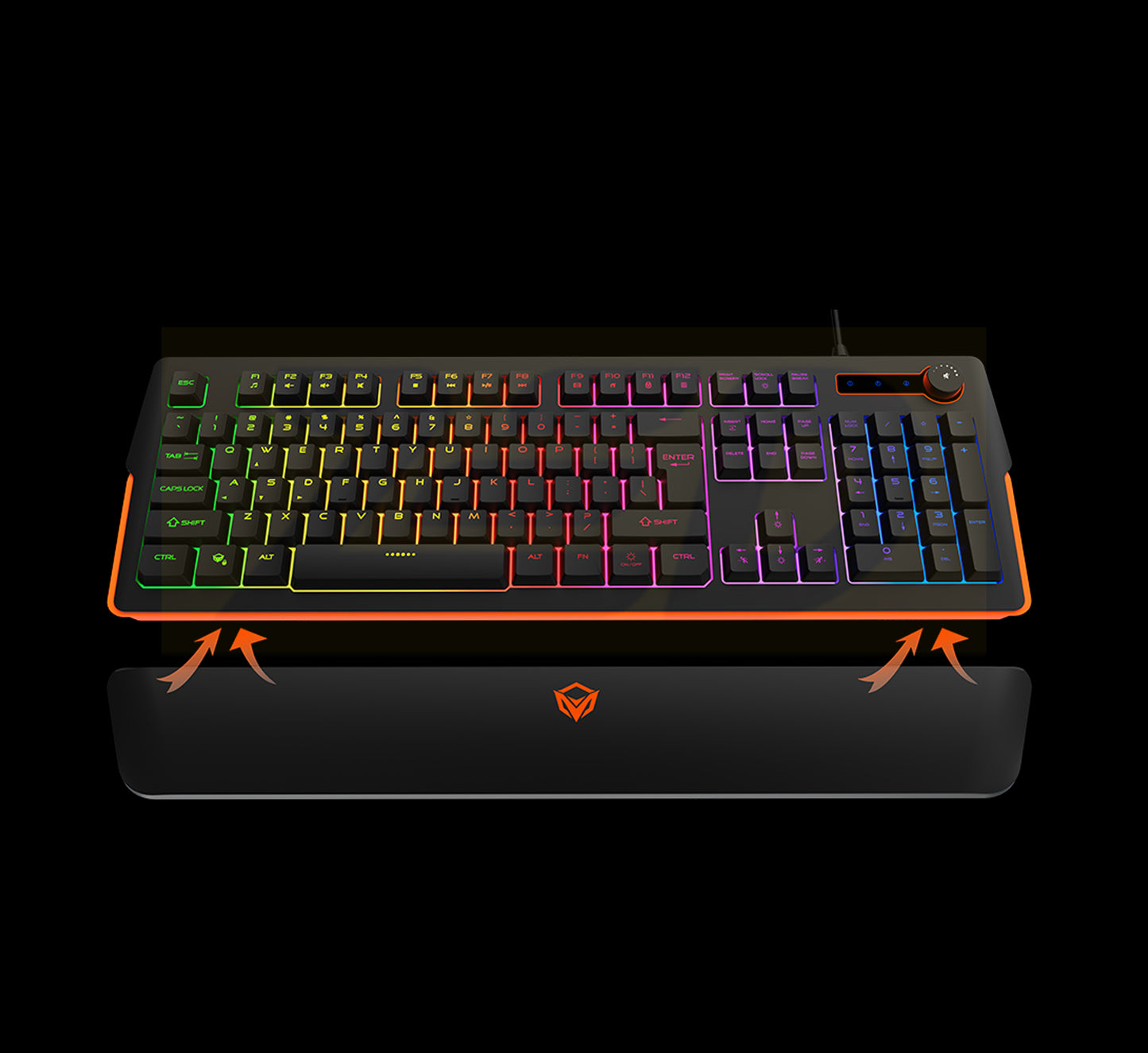 MEETION RGB Magnetic Wrist Rest Keyboard for Gaming