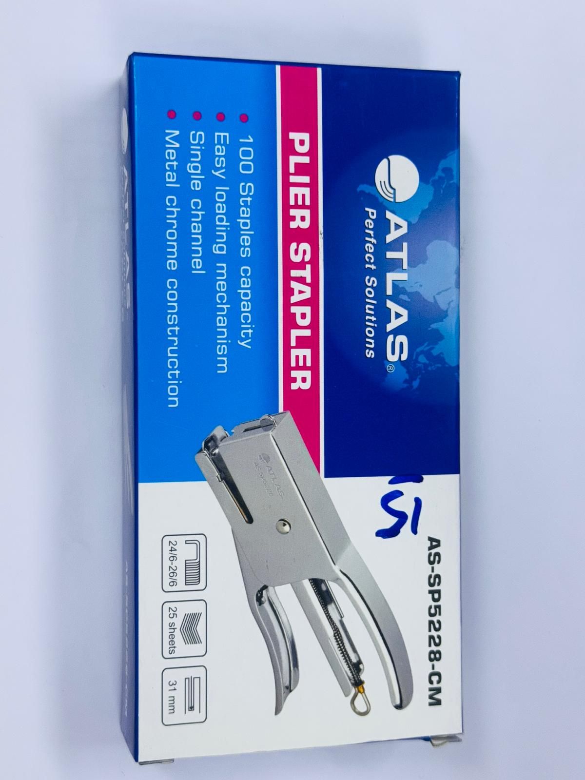 Atlas   Plier Stapler 26/6,24/6 25 Sheets Chrome  AS-SP5228-CM