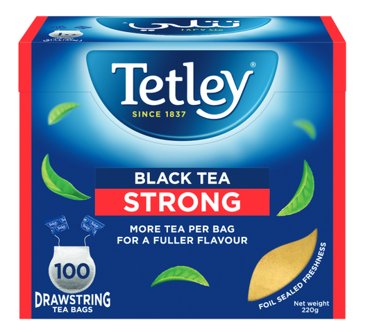 Tetley Black Tea strong Drawstring Tea 100 Teabags