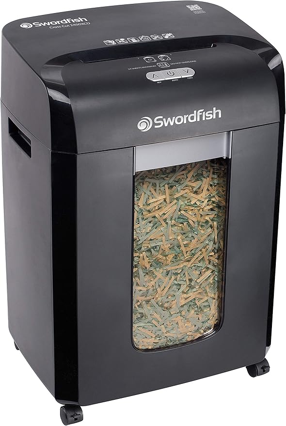 Swordfish 2400XCD 24-Sheet Cross-Cut Paper Shredder with Continuous Shredding Ref: 40366