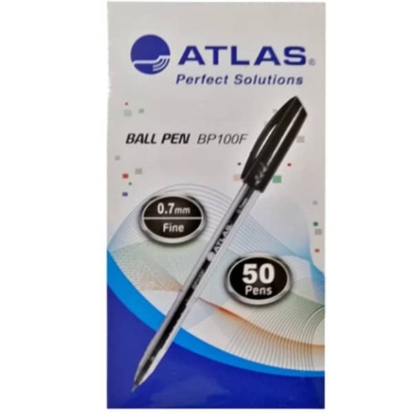Atlas Ball Pen 1.0mm Medium  BX=50 Black  AS-BP100M-BK/50P