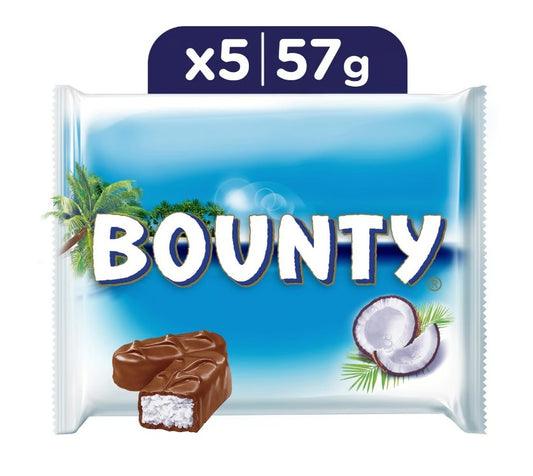 Bounty Milk Chocolate Bars 57 g x 5 pcs