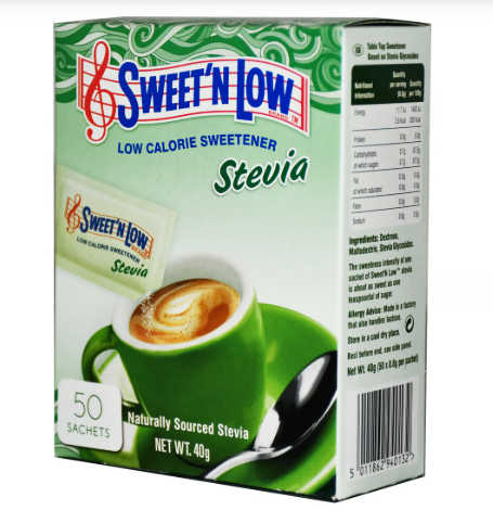 Sweet N Low Stevia Low Calorie Natural Sweetener 50pcs