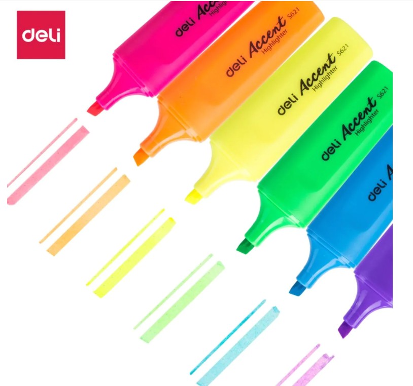Deli Text Highlighter - Yellow 10PCS Set