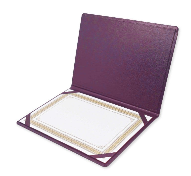 Certificate folder A4 Premium Look  Heavy-Duty A4 Leather-like Document Black