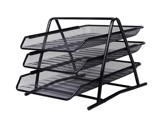 Tray Office Set - 3 Metal Deli mesh Desk Organizer
