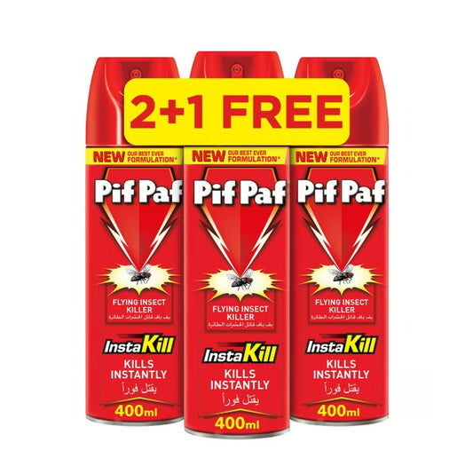 Pif Paf Mosquito & Fly Insect Killer 3 x 400 ml