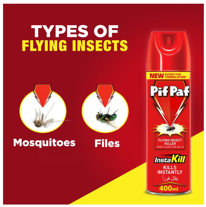 Pif Paf Mosquito & Fly Insect Killer 3 x 400 ml