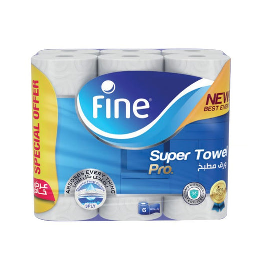 Fine Super Towel Pro 3ply 6 Rolls