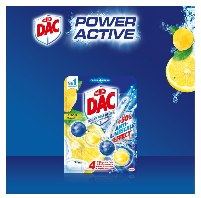 Dac Clean and Fresh Toilet Rim Block Lemon 50 g