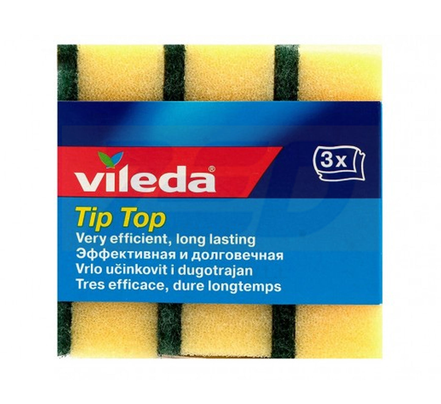 Vileda Tip Top Dish Washing Medium Foam Sponge Scourer 3 pcs