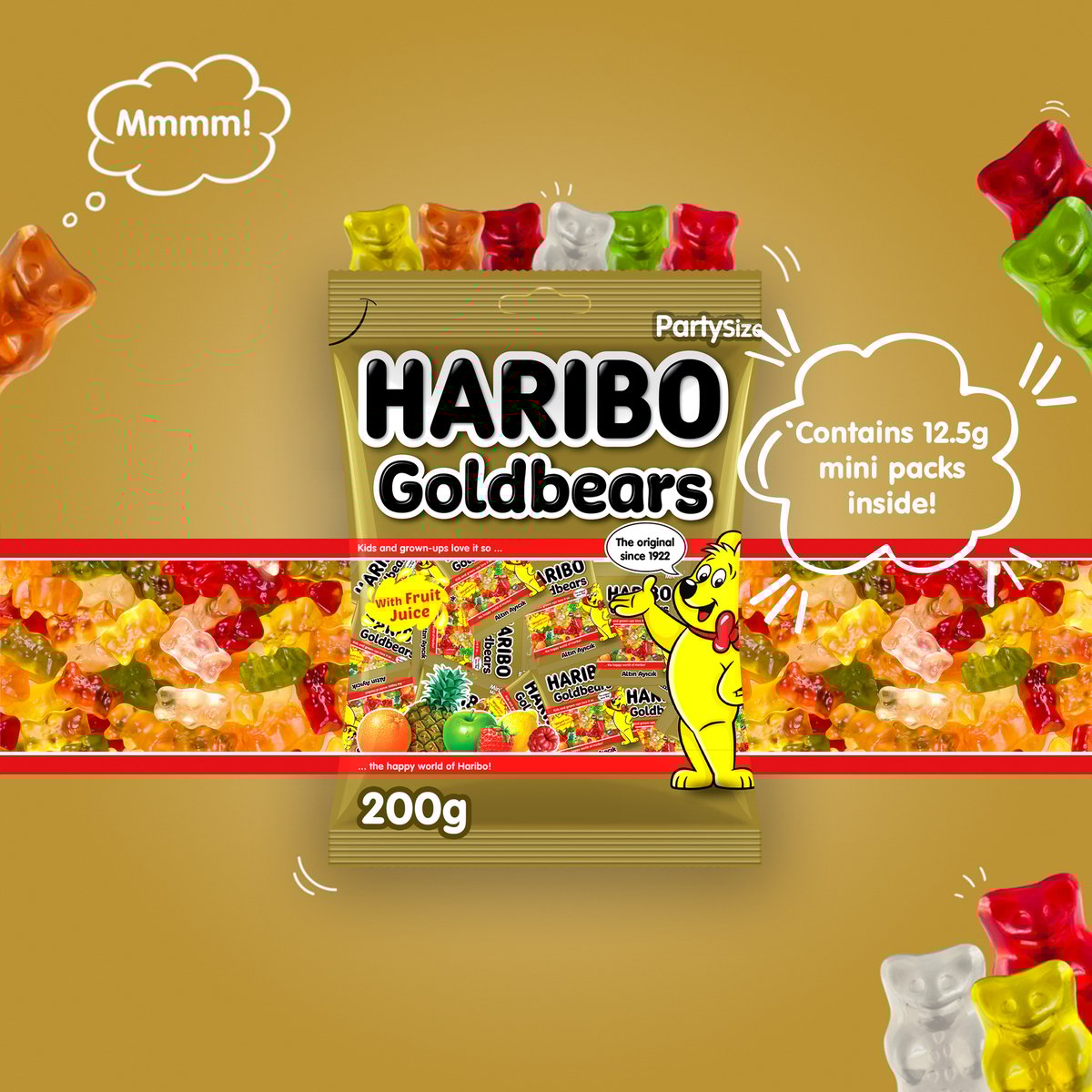 Haribo Gold Bears Fruits Flavour Jelly Candy 200gm