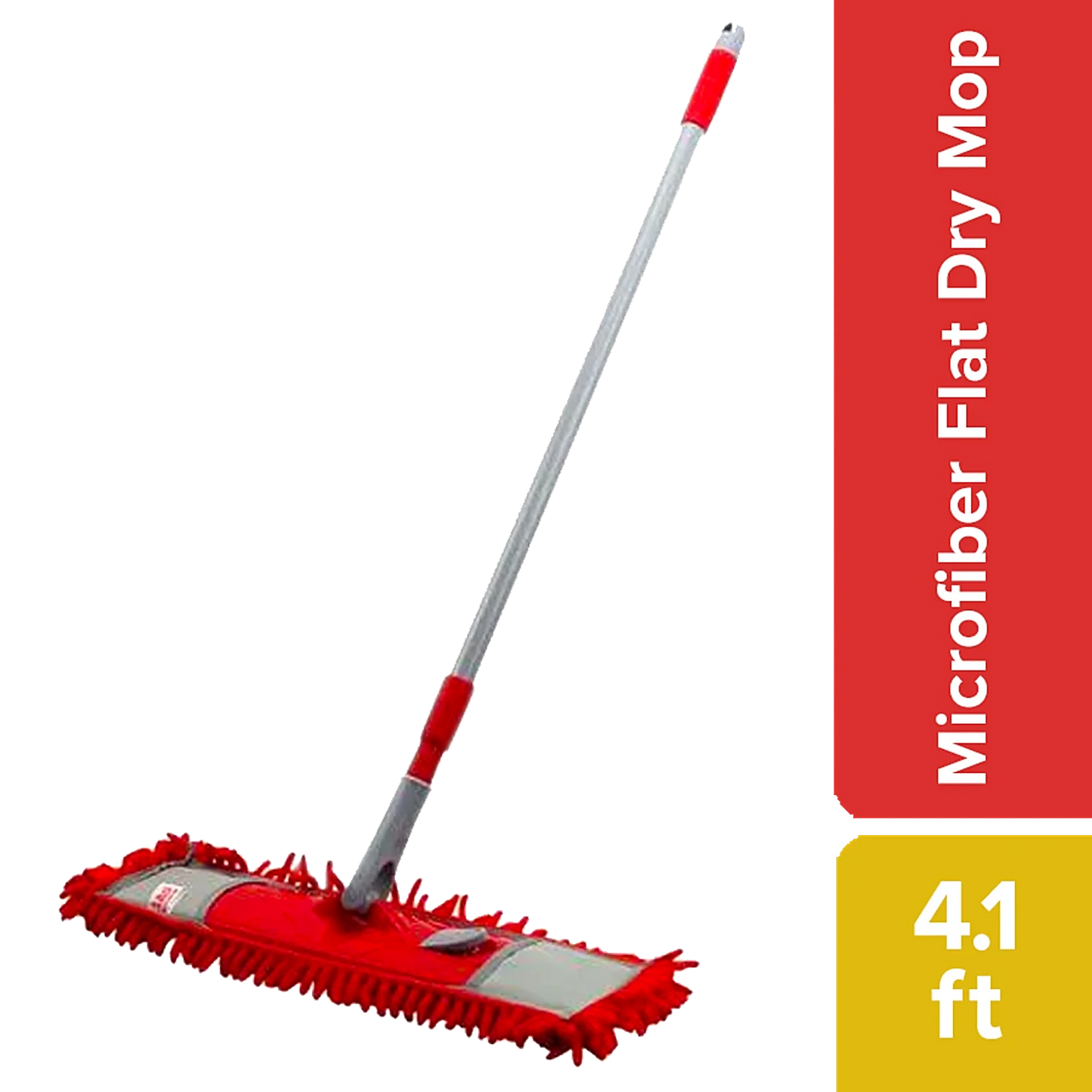 Liao Dry Floor Mop - Microfibre, Expandable, Flat, With 4.1 Feet