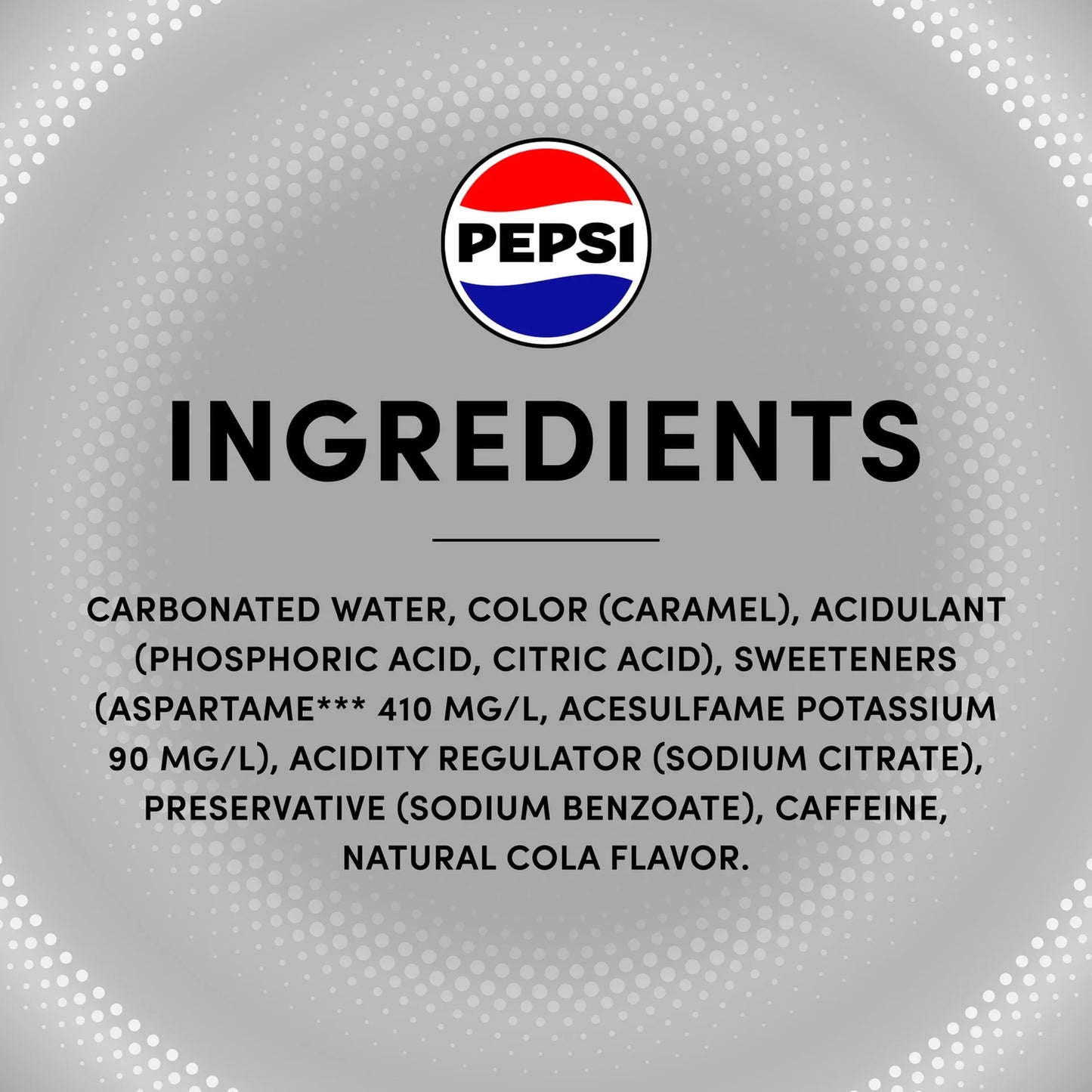 Pepsi Diet Can Cola Beverage 330 ml x 6