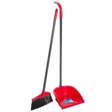 Vileda Long Handle Dust Pan With Brush Set