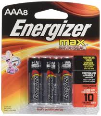 Energizer Max Alkaline AAA Battery, 1.5 V, 8 Pcs, E92BP8