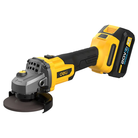 Deli Li-ion Angle Grinder 115mm 20V 4Ahx2 DE-EDC601