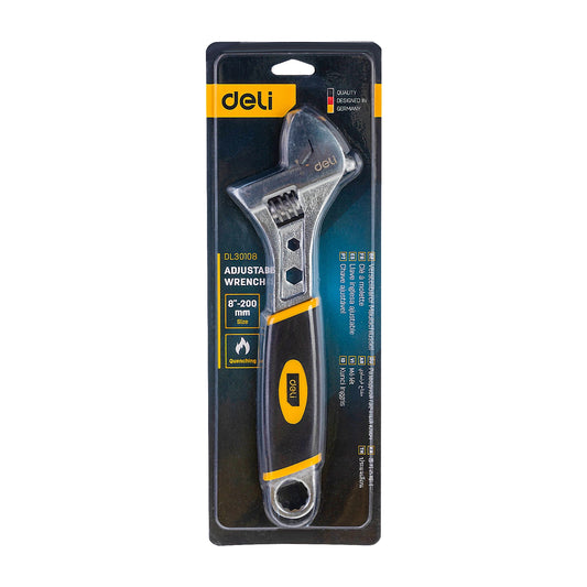 Adjustable Wrench Comfort Grip Handle 8"