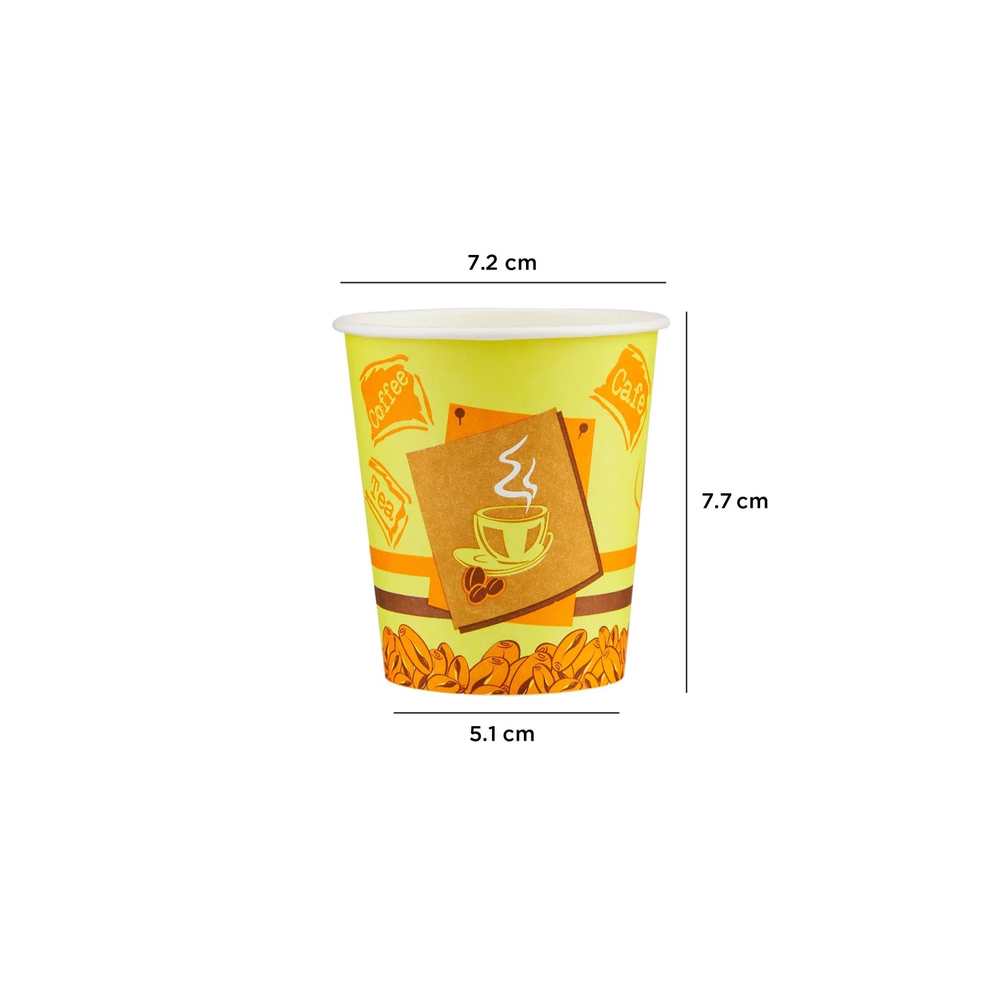 Hotpack Printed Single Wall Paper Cups-50 Pieces 7 Oz (200 ml)