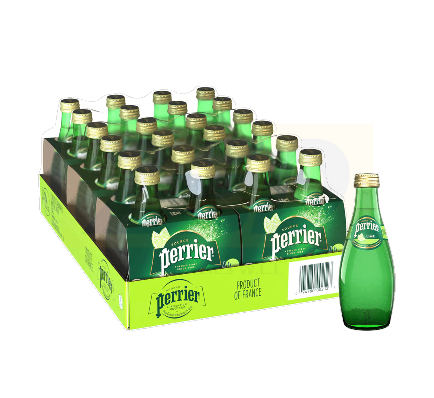 Perrier Natural Sparkling Mineral Water Lime 24 x 200 ml