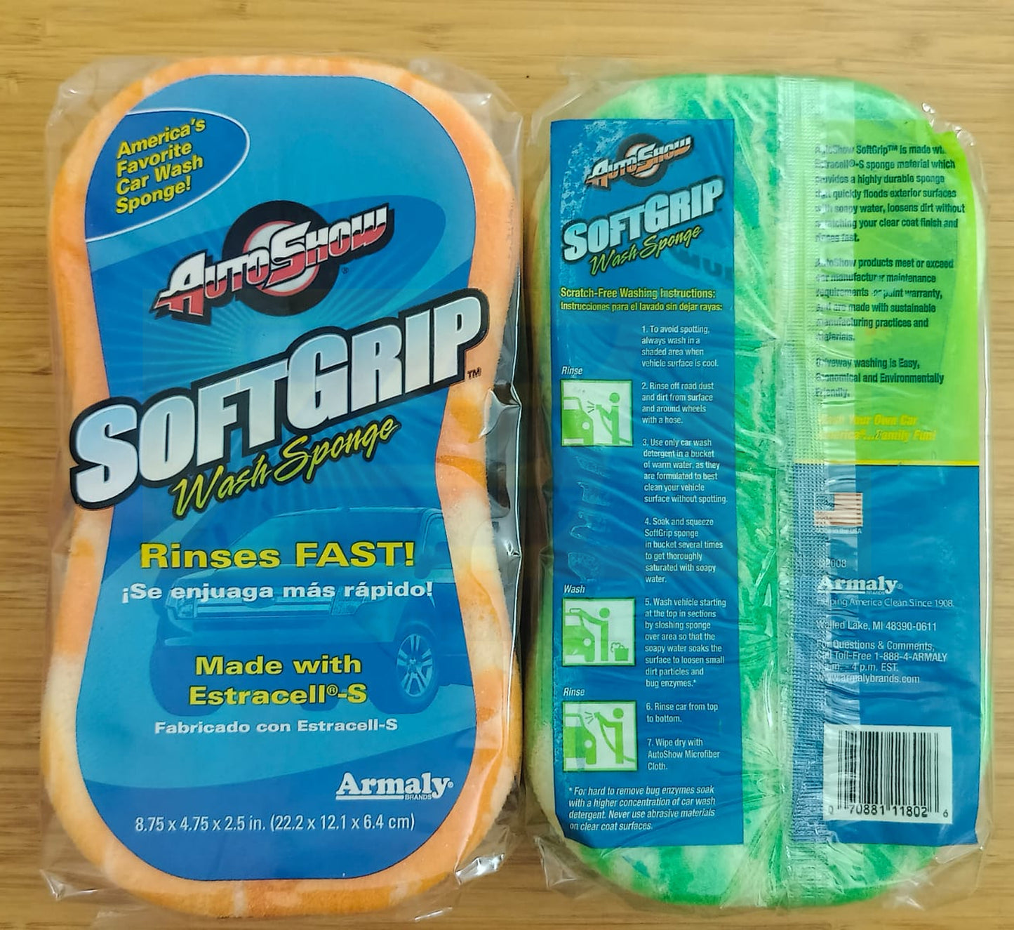 AutoShow SOFTGRIP® Wash Sponge  1pcs Scratch Free  Utility Sponge Assorted