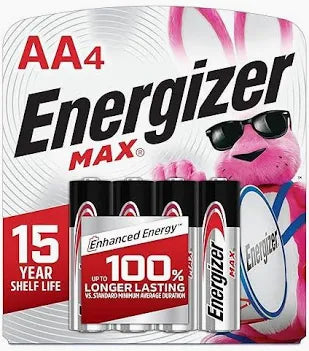 Energizer Max Alkaline AA Battery, 1.5 V, 8 Pcs, E91BP8